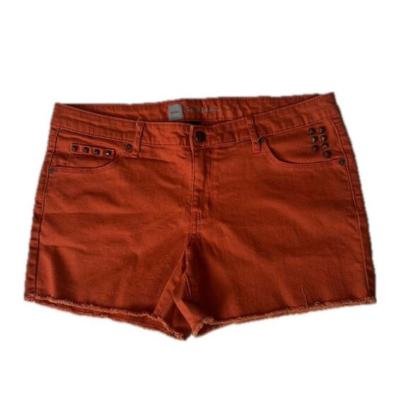 Mossimo orange rust denim cutoff shorts 90s vibe - Picture 1 of 6